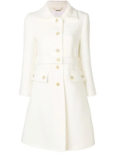 Shop Chloé Single Breasted Belted Coat In White
