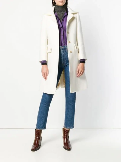 Shop Chloé Single Breasted Belted Coat In White
