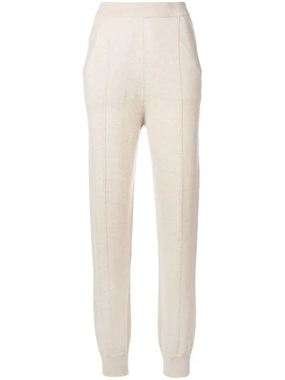 Shop Joseph Fine Knit Track Pants In Neutrals