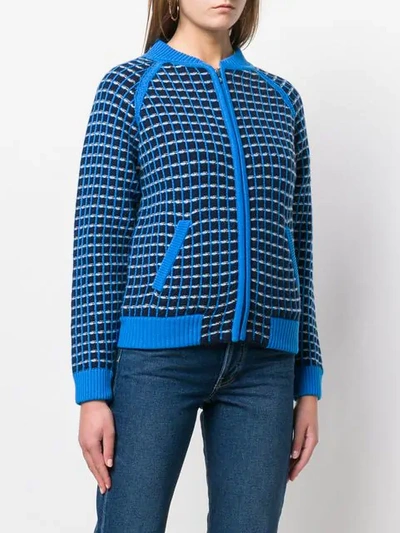 Shop Barrie Cashmere Waffle-effect Cardigan In Blue