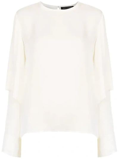 Shop Andrea Marques Ruffled Blouse In White