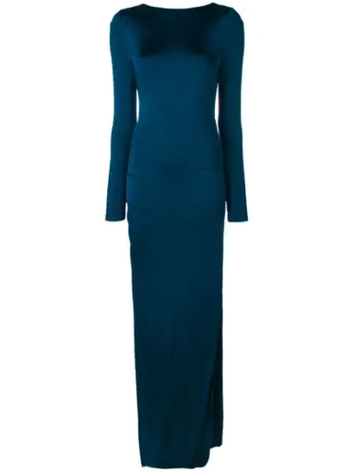Shop Galvan Corona Backless Long Dress - Blue