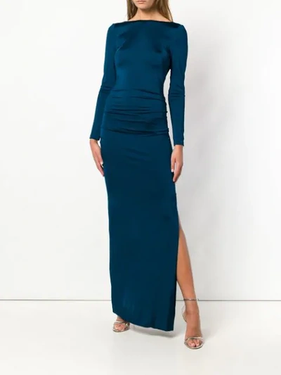 Shop Galvan Corona Backless Long Dress - Blue