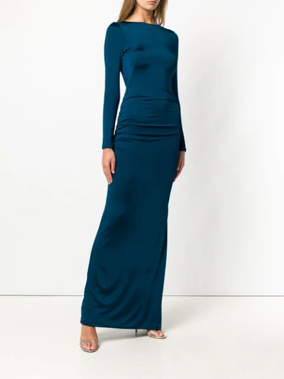 Shop Galvan Corona Backless Long Dress - Blue