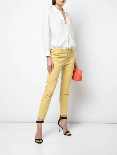 Shop Nili Lotan Cropped Skinny Trousers - Yellow