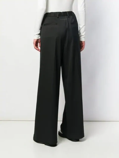 Shop Mm6 Maison Margiela Wide Leg Trousers In Black