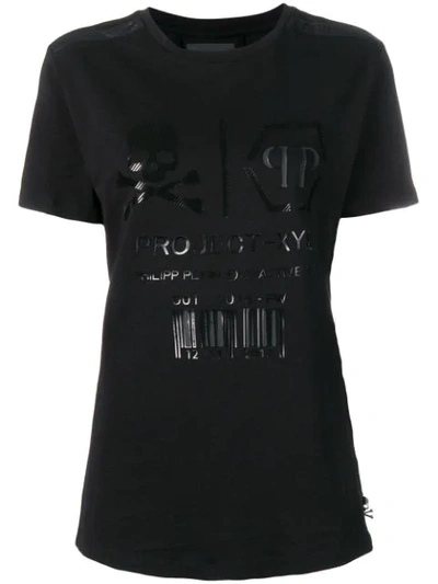 Shop Philipp Plein Logo Printed T-shirt In Black