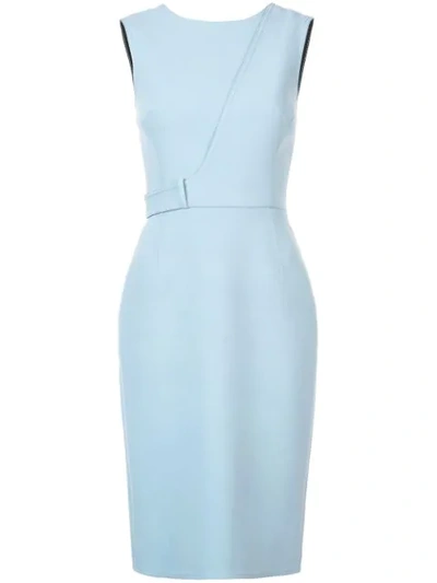 Shop Jason Wu Collection Fitted Sleeveless Dress In Blue