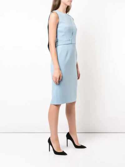Shop Jason Wu Collection Fitted Sleeveless Dress In Blue