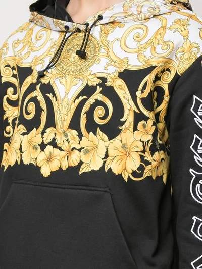Shop Versace Baroque Print Reversible Jacket In Black