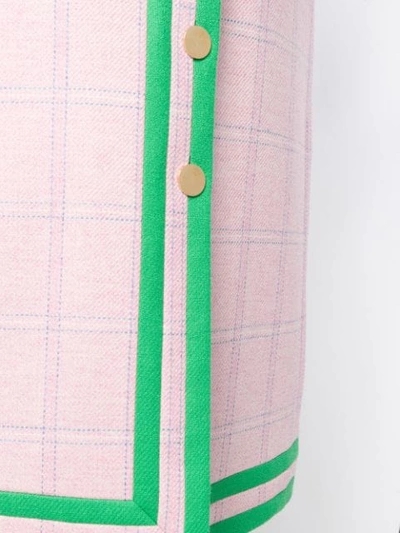 Shop Thom Browne Pink Tweed Cardigan Overcoat