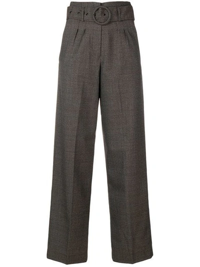 Shop Les Coyotes De Paris Belted Tailored Trousers In Grey