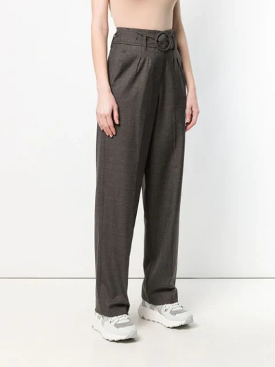 Shop Les Coyotes De Paris Belted Tailored Trousers In Grey