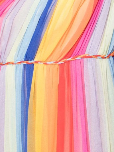 Shop Carolina Herrera One Shoulder Striped Gown In Multicolour