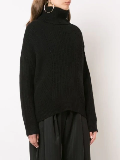 Shop Nili Lotan Knitted Turtleneck Jumper - Black