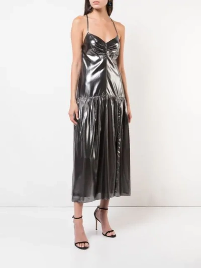 Shop Michelle Mason Metallic Midi Dress