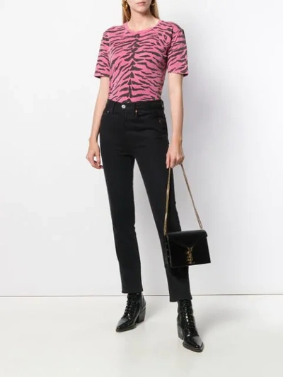 SAINT LAURENT ZEBRA PRINT T-SHIRT - 粉色