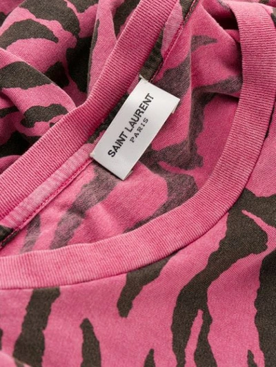 Shop Saint Laurent Zebra Print T-shirt In Pink