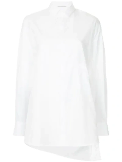 Shop Yohji Yamamoto Asymmetric Shirt In White