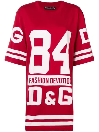 Shop Dolce & Gabbana Oversized Basketball T-shirt In Red