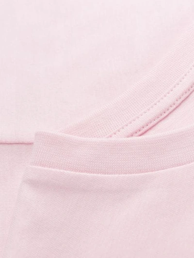 LOEWE EMBROIDERED LOGO ASYMMETRIC HEMLINE T-SHIRT - 粉色