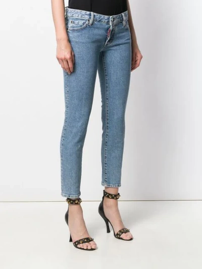 Dsquared2 Maple Leaf Patch Slim-fit Jeans In Blue
