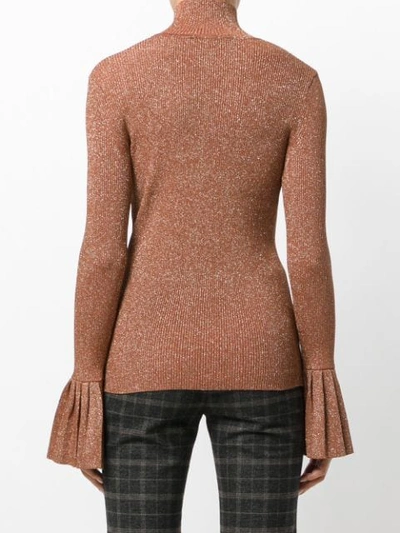 Shop Carven Flared Cuff Knitted Top In Neutrals