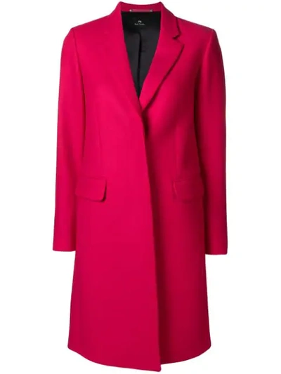 Ps By Paul Smith Tailored Midi Coat In Pink