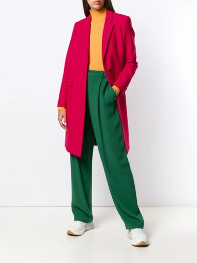 Ps By Paul Smith Tailored Midi Coat In Pink