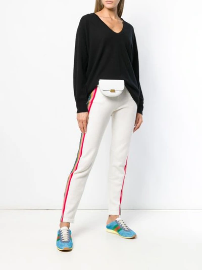 Shop Allude Striped Design Track Trousers - White