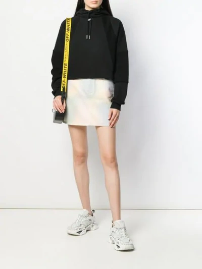 Shop Off-white Cropped Logo Hoodie In Black