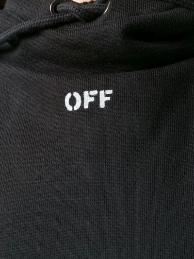 OFF-WHITE CROPPED LOGO HOODIE - 黑色