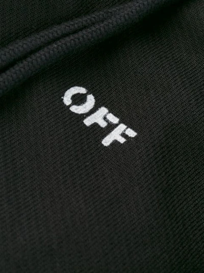 OFF-WHITE CROPPED LOGO HOODIE - 黑色