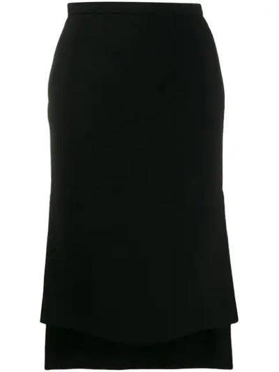 Shop N°21 High-low Mid-length Skirt In Black