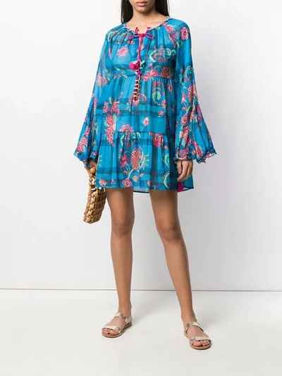 Shop Anjuna Floral Print Dress In Blue