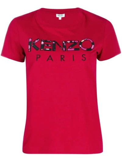 Shop Kenzo T-shirt Mit Logo-patch In 22-red