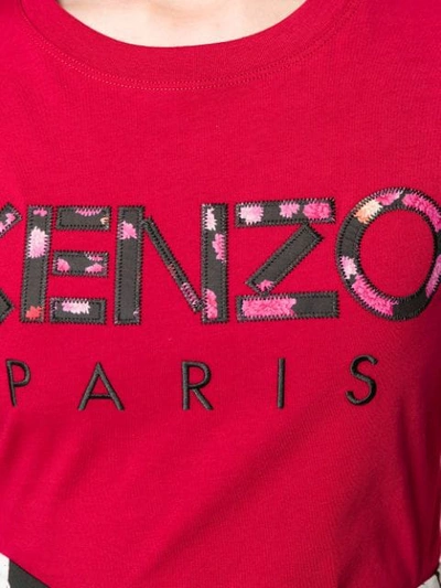 Shop Kenzo T-shirt Mit Logo-patch In 22-red