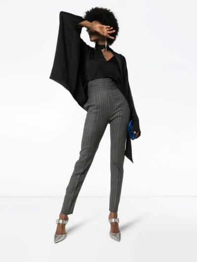 Shop Alexandre Vauthier High-waisted Pinstripe Trousers In Grey