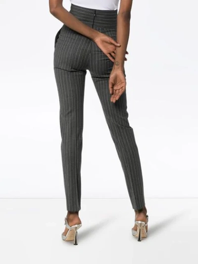 Shop Alexandre Vauthier High-waisted Pinstripe Trousers In Grey