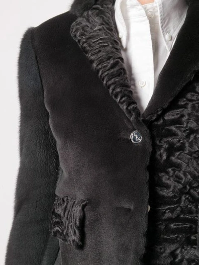 Shop Thom Browne Fun-mix Fur Sport Coat In 025 Dark Grey