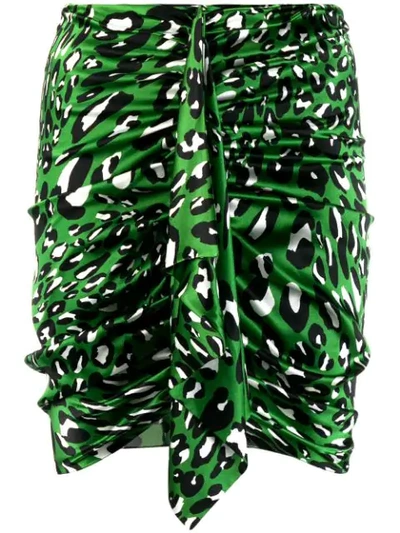 Shop Alexandre Vauthier Draped Detail Mini Skirt In Green