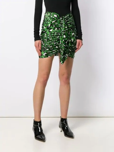 Shop Alexandre Vauthier Draped Detail Mini Skirt In Green