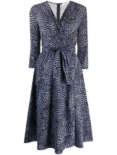 Shop Max Mara Geometric Pattern Wrap Dress - Blue