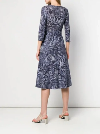 Shop Max Mara Geometric Pattern Wrap Dress - Blue