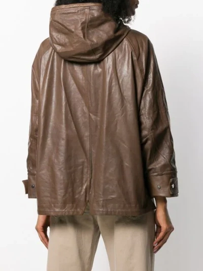 Shop Brunello Cucinelli Hooded Jacket In Brown