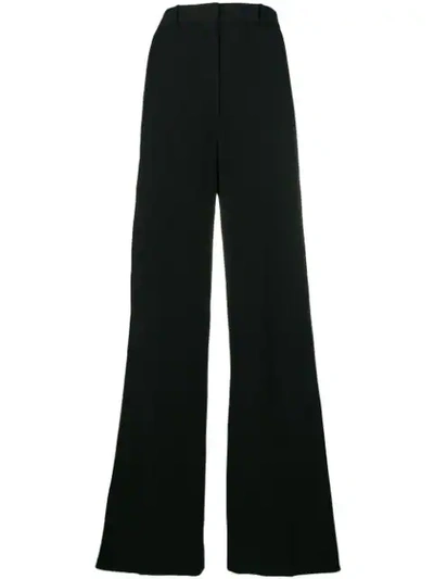 Shop Burberry High Waist Trousers In Black