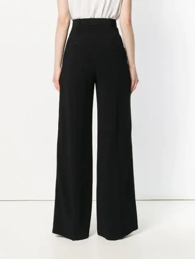 Shop Burberry High Waist Trousers In Black