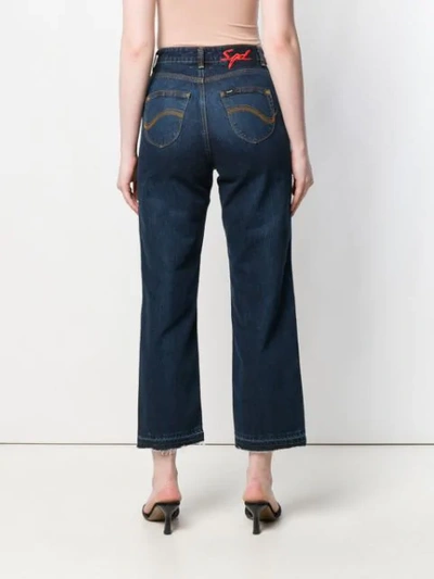 Shop Self-portrait X Lee Straight Leg Jeans In Blue