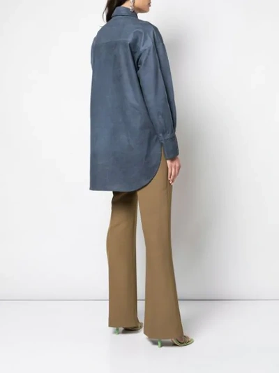 Shop Partow Pointed Collar Shirt In Blue
