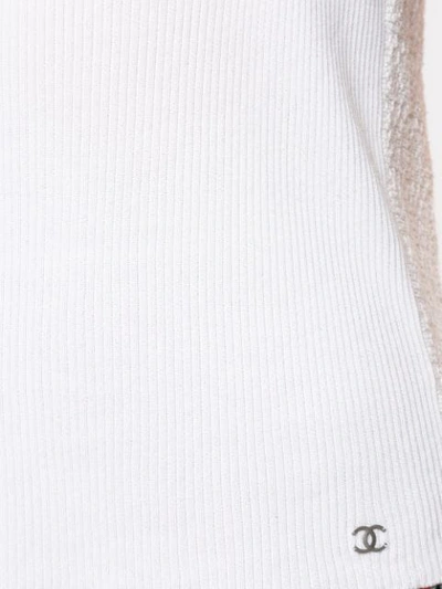 Pre-owned Chanel Ribbed Knit Boat Neck Top In White